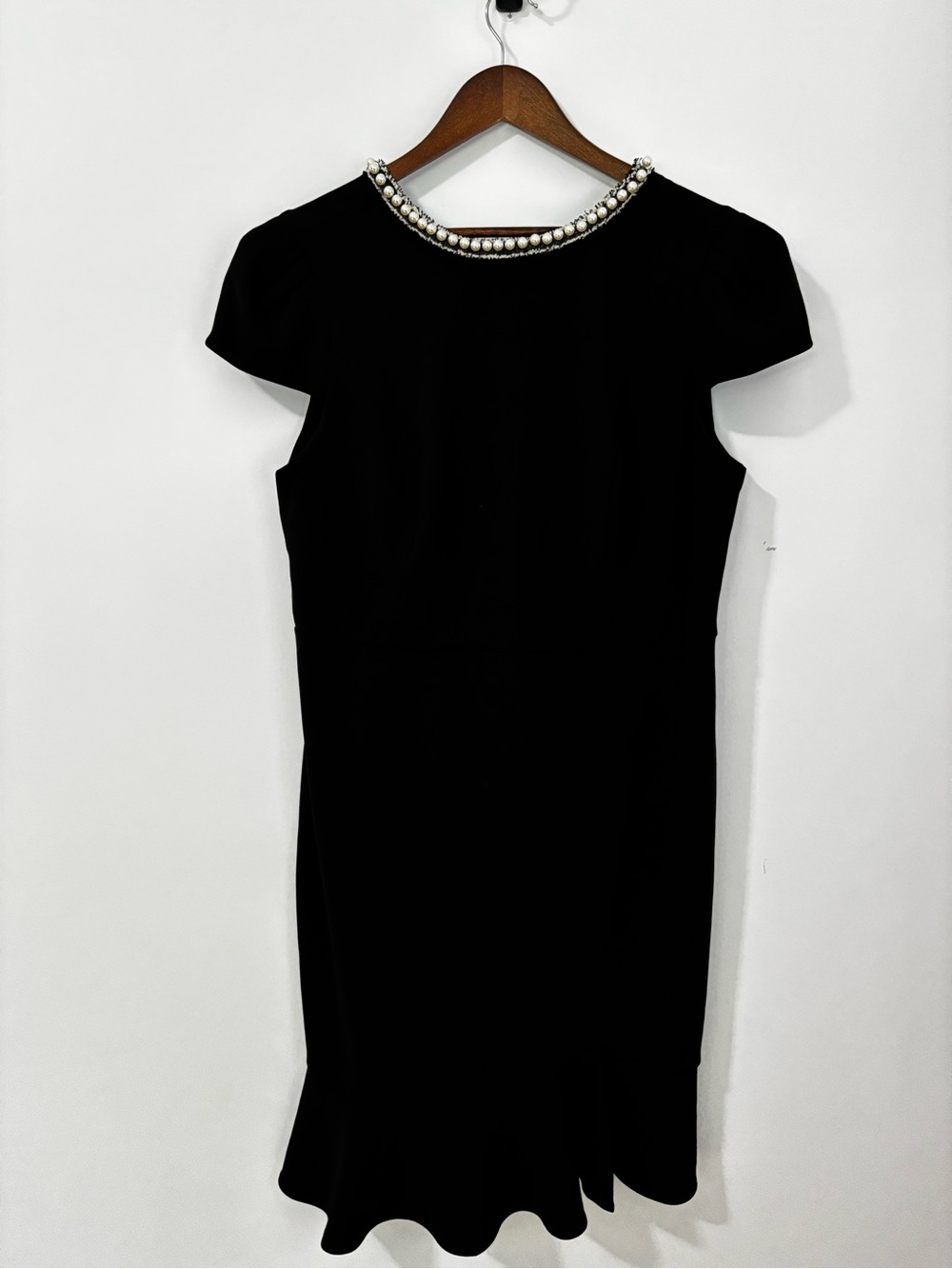 Betsey Johnson Black Pearl Beaded Neckline Dress Plus Size 16W Cocktail Party - Picture 2 of 13